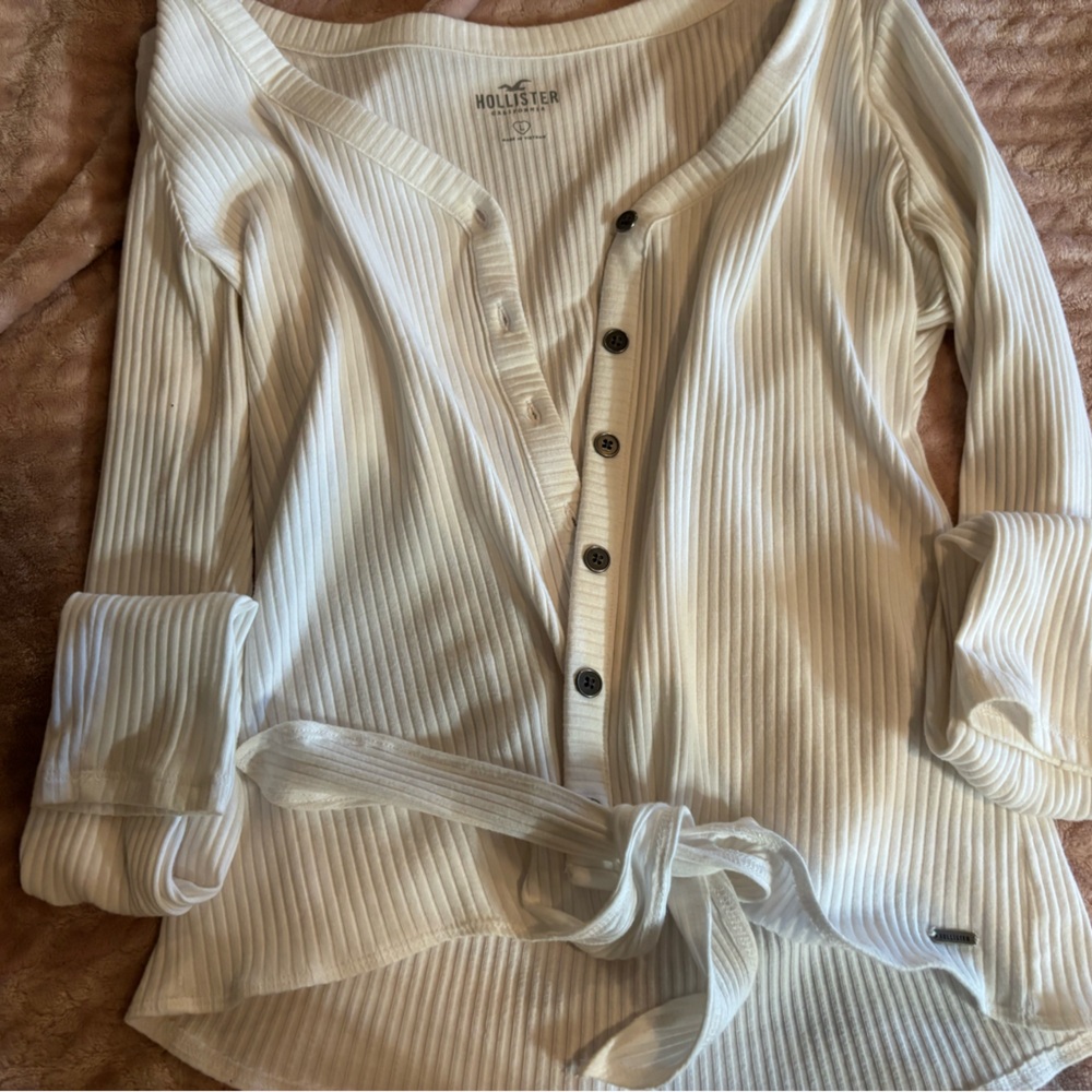 Hollister Cream Cardigan/Shirt